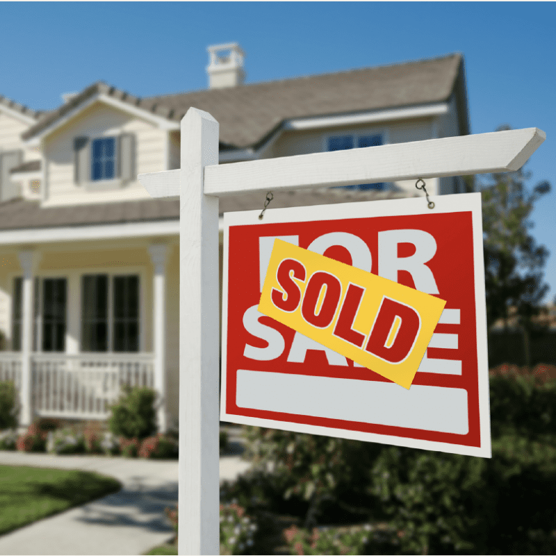 For Sale sign with text "sold"