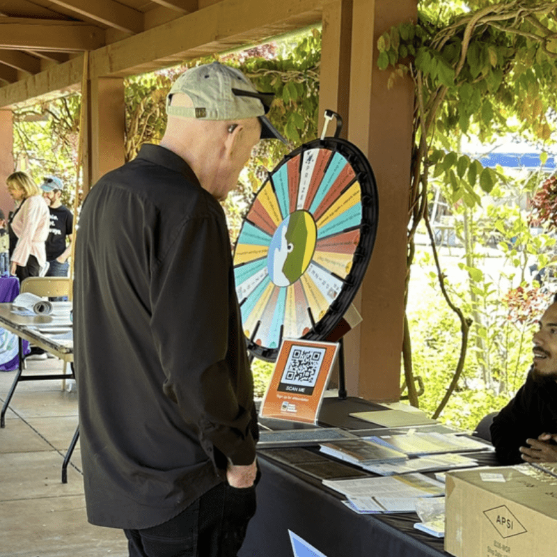 Resident speaking with Community Ambassador