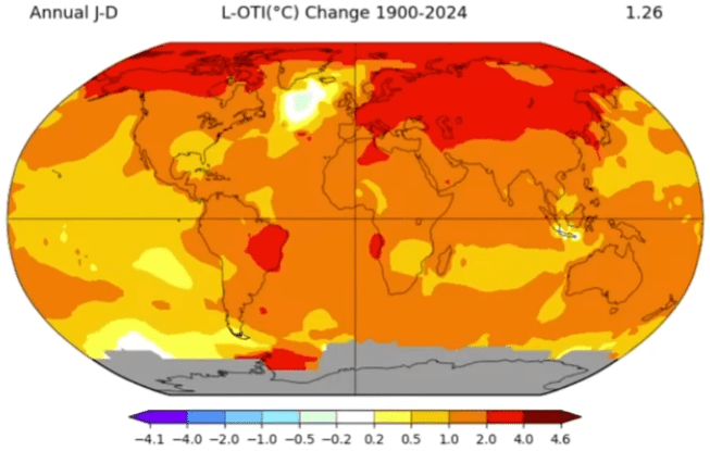Illustration of a map of world with heat coloration on it.