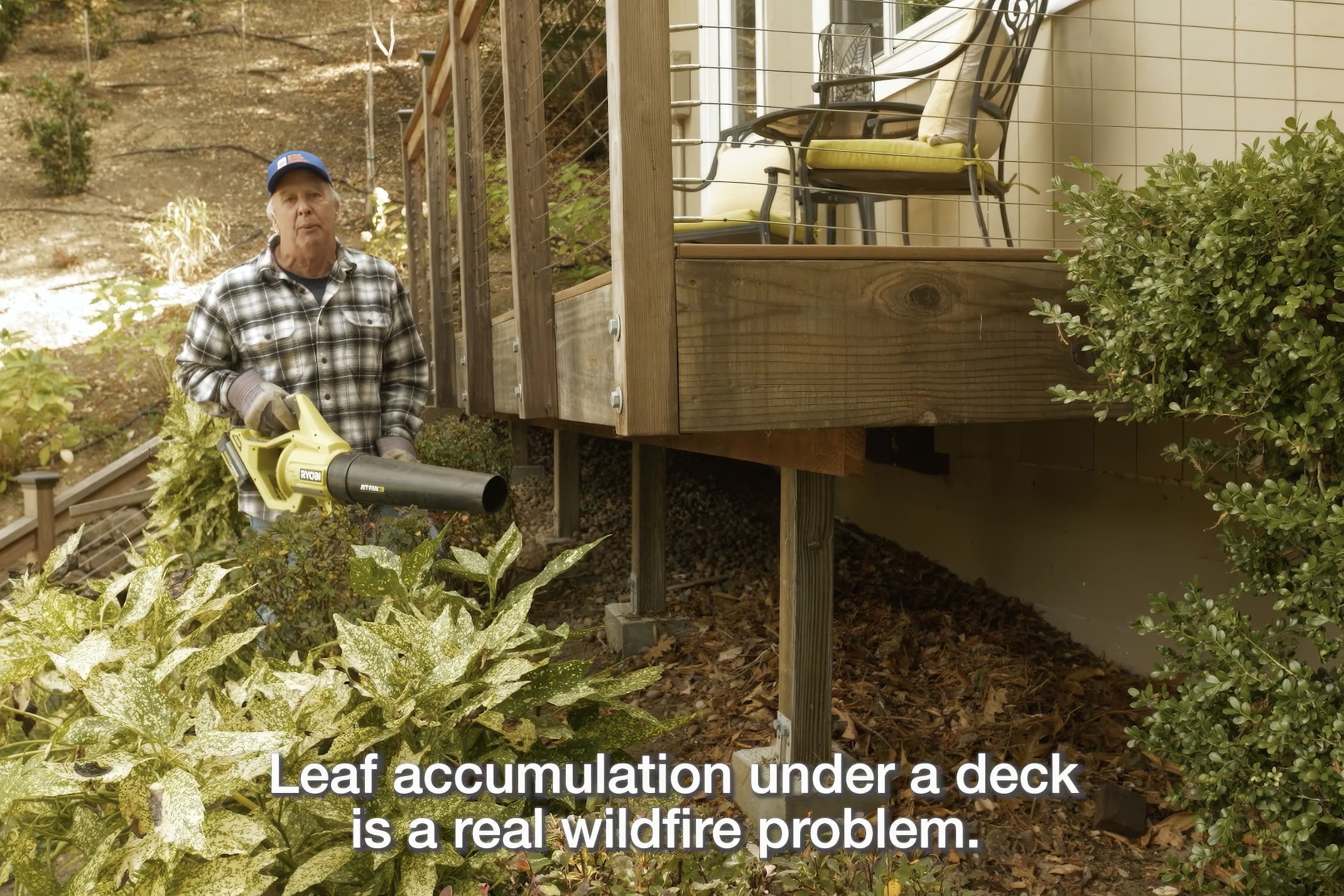 leaf accumulation under deck